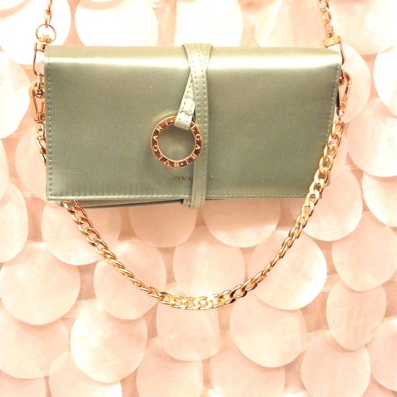 BVGARI with BOX CROSSBODY Authentic Satin Clutch Handbag w added 2 Gold … - Picture 15 of 16